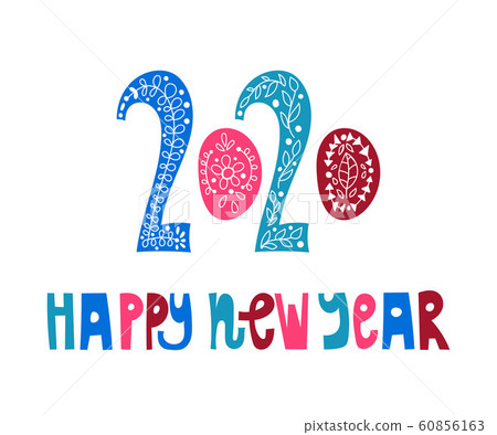 Vector 2020 New Year Greeting Card Vector 2020 New Year Greeting Card 60856163