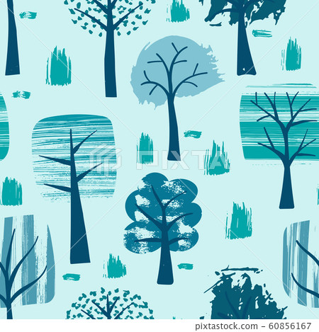 Vector Seamless Winter Pattern with Trees Covered Vector Seamless Winter Pattern with Trees Covered 60856167