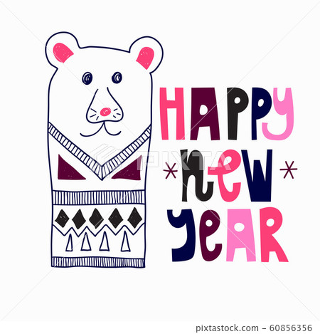 Vector New Year Greeting Card Vector New Year Greeting Card 60856356