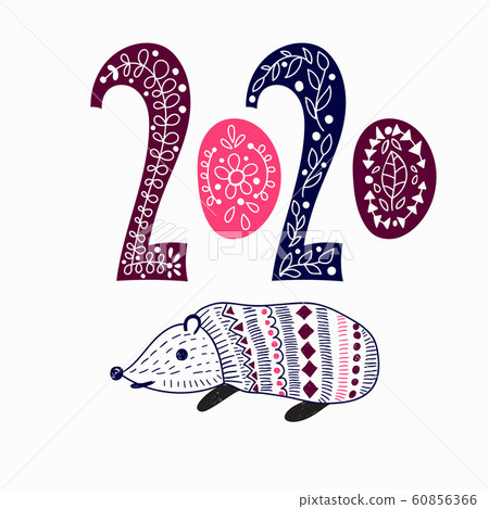 Vector 2020 New Year Greeting Card Vector 2020 New Year Greeting Card 60856366