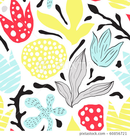 Vector Seamless Abstract Floral Pattern - Stock Illustration [60856721 ...