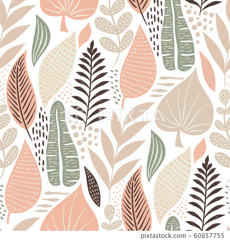 Vector Seamless Tough Pattern with Flowers Vector Seamless Tough Pattern with Flowers 60857755