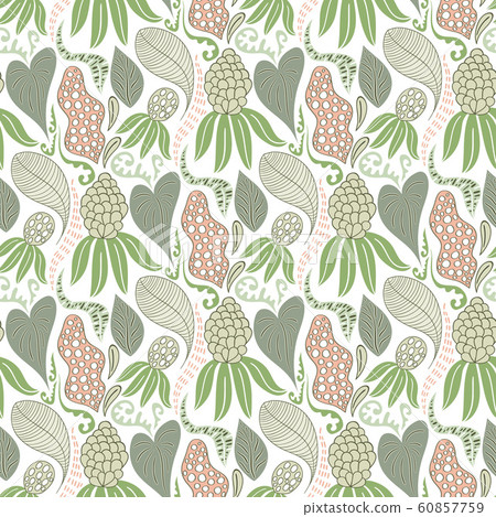 Vector Seamless Tough Pattern with Flowers Vector Seamless Tough Pattern with Flowers 60857759
