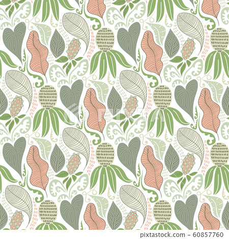 Vector Seamless Tough Pattern with Flowers Vector Seamless Tough Pattern with Flowers 60857760