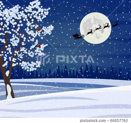 Christmas landscape at night 60857762