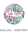 Vector Circle  Pattern with Flowers 60857894