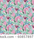 Vector Seamless Tough  Pattern with Flowers 60857897