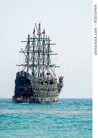 Large white pirate-style sailing ship Large white pirate-style sailing ship 60858464