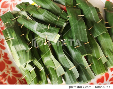 Thai dessert, Khanom jak - sweetmeat made from flour, coconut and sugar 60858933