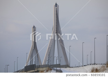 Main tower of Mihara Bridge. Main tower of Mihara Bridge. 60859101