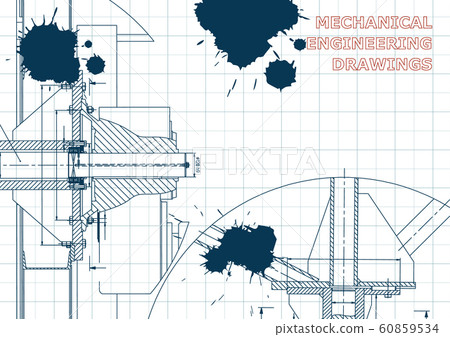 Mechanical engineering. Technical illustration. Backgrounds of engineering subjects Mechanical engineering. Technical illustration. Backgrounds of engineering subjects 60859534