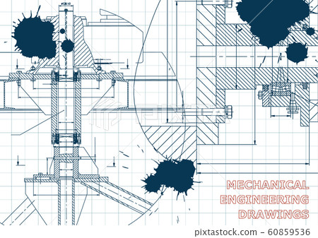 Mechanical engineering. Technical illustration. Backgrounds of engineering subjects 60859536