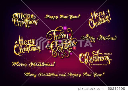 Gold Lettering Design Set. 60859608
