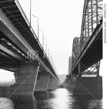 Railway Darnytskyi bridge Kiev Ukraine 60861753