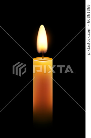 Vector wax candle flame isolated light background, realistic candlelight 60861869