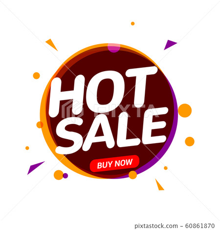Hot Sale speech bubble banner promo sign. Discount tag design template. Business sale label vector 60861870