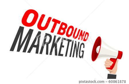 Outbound marketing vector advertising concept. Megaphone marketing promotion 60861878