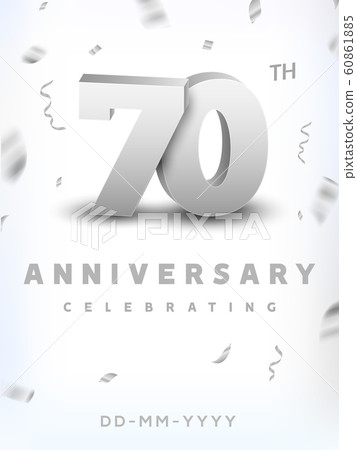 70 years silver number anniversary celebration event. Anniversary banner ceremony design for 70 age 60861885