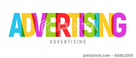 Advertising word text concept colorful vector media commercial marketing Advertising word text concept colorful vector media commercial marketing 60862009