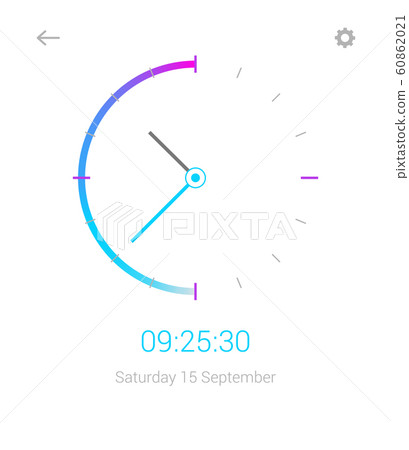 Clock app. Digital clock alarm phone application. Cellphone watch widget  futuristic vector user interfaces. App ui clock mobile, time and date  illustration Stock Vector Image & Art - Alamy