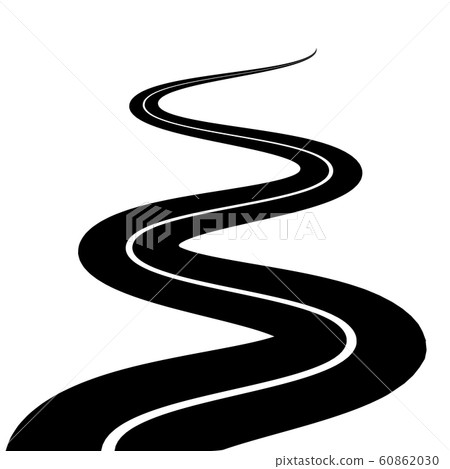 Winding road vector highway path long street asphalt isolated perspective road way journey 60862030