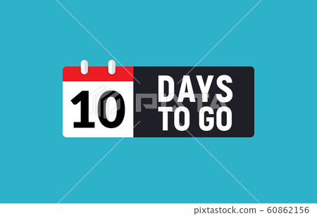 10 days to go last countdown icon. Ten day go Stock