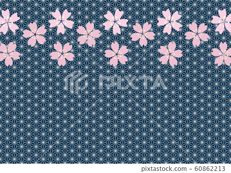 Cherry blossom hemp leaf pattern background 60862213