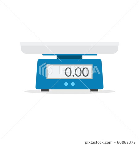 Domestic weigh scale food balance vector icon. Food weight kitchen illustration Domestic weigh scale food balance vector icon. Food weight kitchen illustration 60862372