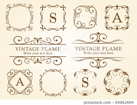 豪華框架設計，書法材料，豪華，模板，[副本空間] 60862604