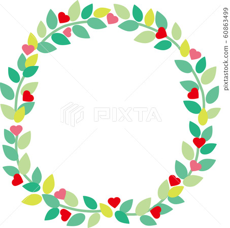 Wreath of leaves and heart Wreath of leaves and heart 60863499