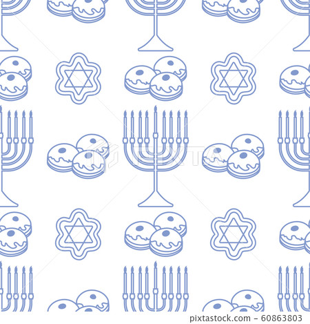 Vector Seamless pattern Hanukkah Jewish holiday Vector Seamless pattern Hanukkah Jewish holiday 60863803