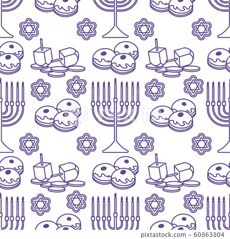 Vector Seamless pattern Hanukkah Jewish holiday Vector Seamless pattern Hanukkah Jewish holiday 60863804