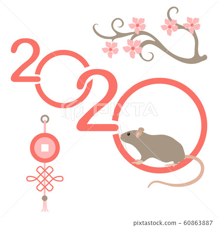 Happy new year Rat symbol of 2020 Chinese calendar Happy new year Rat symbol of 2020 Chinese calendar 60863887