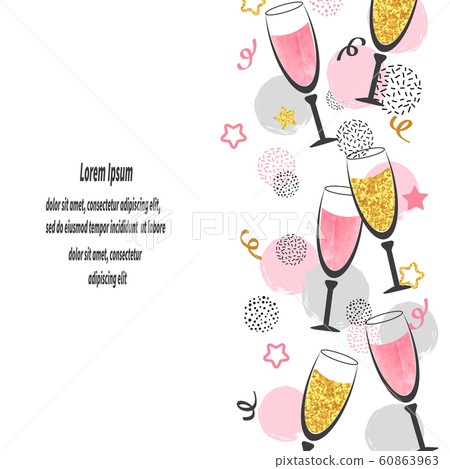 vector, champagne, glass 60863963