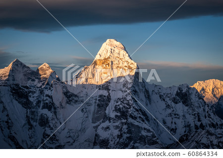 Ama Dablam Mountain as seen from top of Island Peak. Nepal Ama Dablam Mountain as seen from top of Island Peak. Nepal 60864334