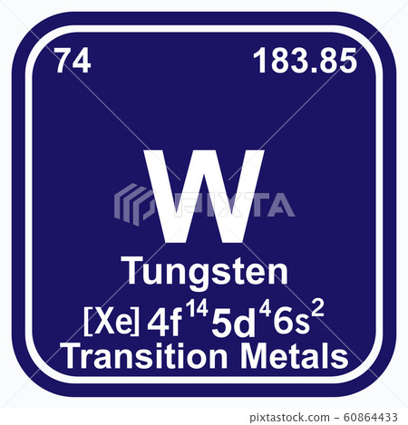 Tungsten Periodic Table of the Elements Vector 60864433
