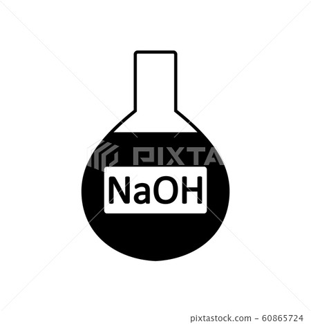 Laboratory glass with sodium hydroxide. Laboratory glass with sodium hydroxide. 60865724