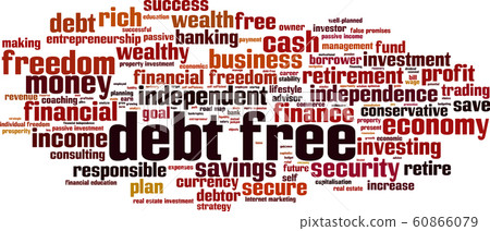 Debt free word cloud Debt free word cloud 60866079