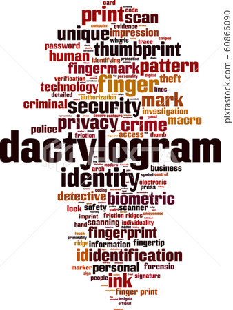 Dactylogram word cloud Dactylogram word cloud 60866090