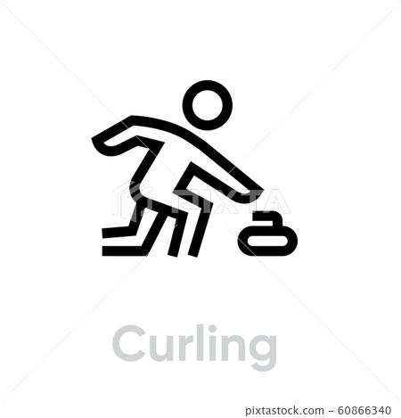 Curling sport icons 60866340