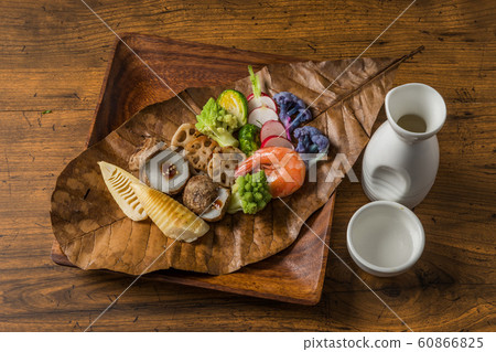 Set with high grade Japanese foods 60866825