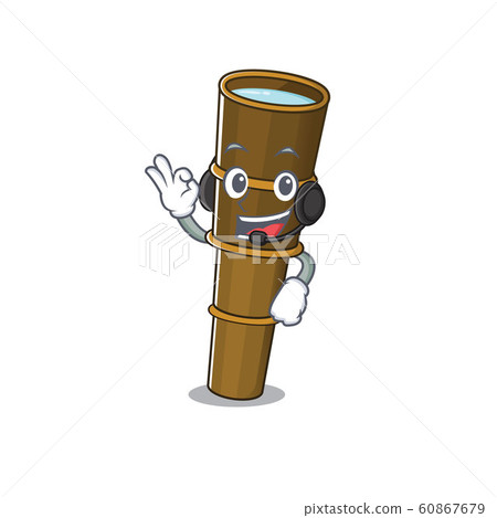 cute telescope Scroll cartoon character design wearing headphone cute telescope Scroll cartoon character design wearing headphone 60867679