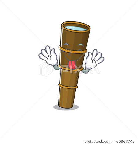 Funny face telescope Scroll mascot design with Tongue out 60867743