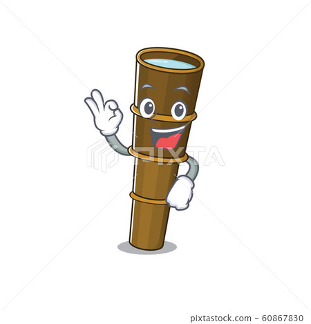 Telescope Scroll mascot design making an Okay gesture 60867830