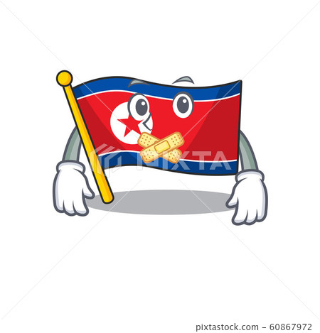 Flag north korea Scroll mascot cartoon character design on silent gesture Flag north korea Scroll mascot cartoon character design on silent gesture 60867972