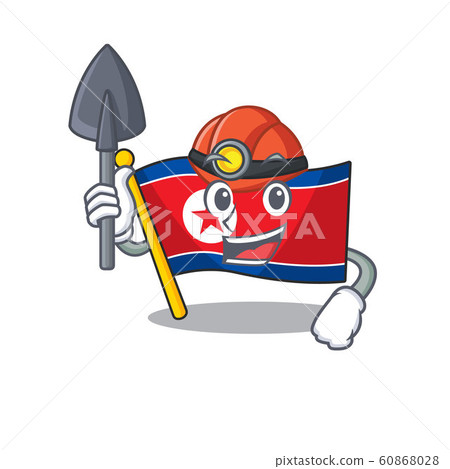 Cool confident Miner flag north korea Scroll cartoon character design Cool confident Miner flag north korea Scroll cartoon character design 60868028