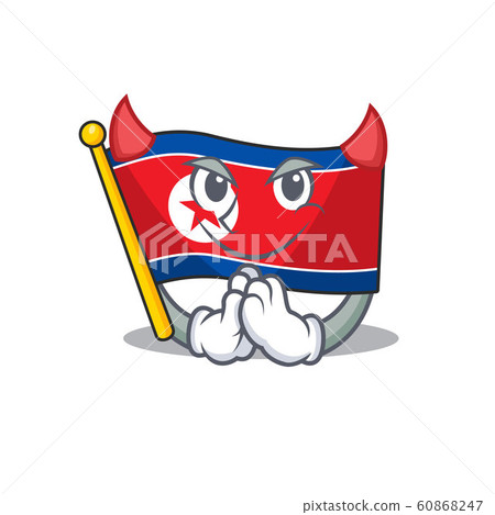 Devil Cartoon character of flag north korea Scroll design Devil Cartoon character of flag north korea Scroll design 60868247