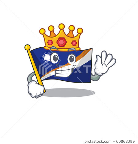 Flag marshall island Scroll A stylized of King on cartoon character design 60868399