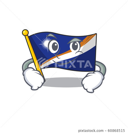 Cool flag marshall island Scroll mascot character with Smirking face Cool flag marshall island Scroll mascot character with Smirking face 60868515