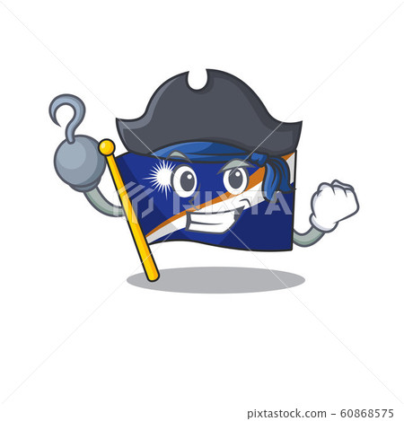 one hand Pirate flag marshall island Scroll cartoon style with hat one hand Pirate flag marshall island Scroll cartoon style with hat 60868575